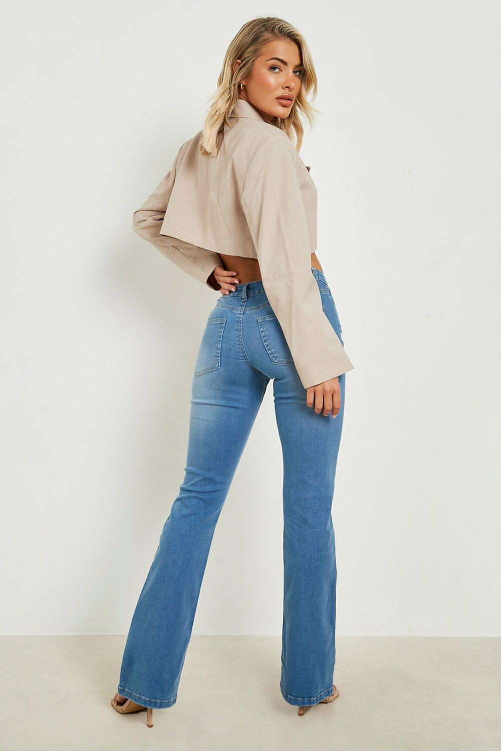 Jean flare taille basse femme new arrivals